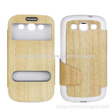 Natural Wooden Mobile Phone Cases, Can be Laser Customized Pattern on Surface